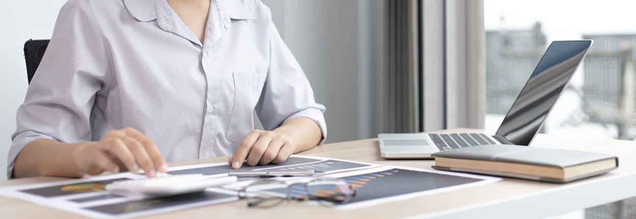 Woman Working on a Desk